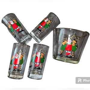 Vintage Balfour Tipsy Santa and Reindeer